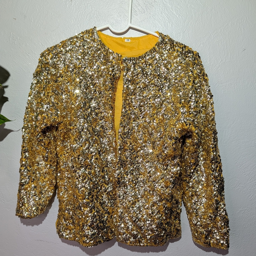 Gold Sequin Statement Jacket